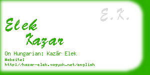 elek kazar business card